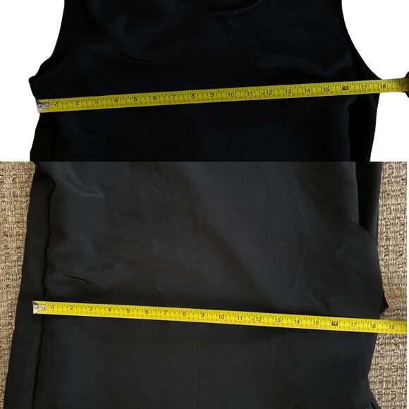 OAK NYC Black Avant Garde Raw Edge Dress – Asymmetrical Layered Sleeveless - Picture 8 of 8